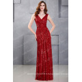 Kate Kasin sans manches à encolure en V Red Shining Sequined Long Prom Dress KK000199-5